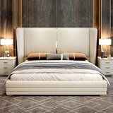 Grandiose King size Upholstered Bed in White Colour With Box Storage