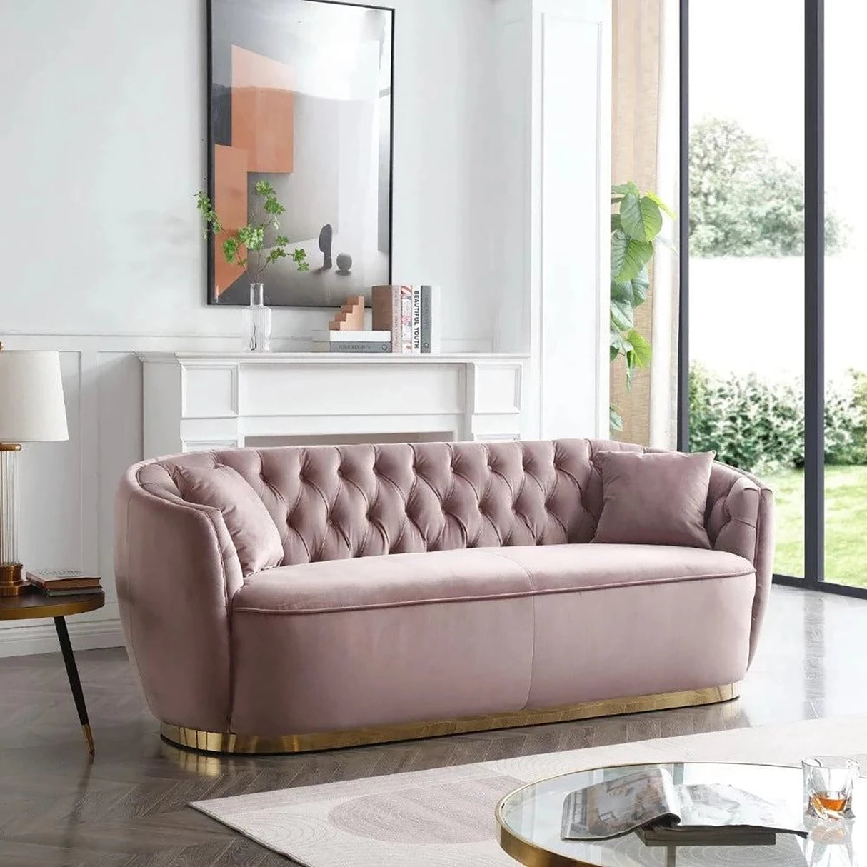 Velvive 3 Seater Sofa in Light pink colour