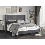 Silhouette Upholstered Bed in grey Colour Without Box Storage