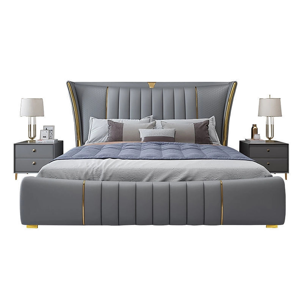 Dreamcloud King size Upholstered Bed in Grey Colour With Box Storage