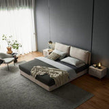 Enclave Upholstered Bed in Beige Colour With Box Storage