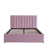 Logshire Upholstered Bed in Light Pink Colour With Box Storage