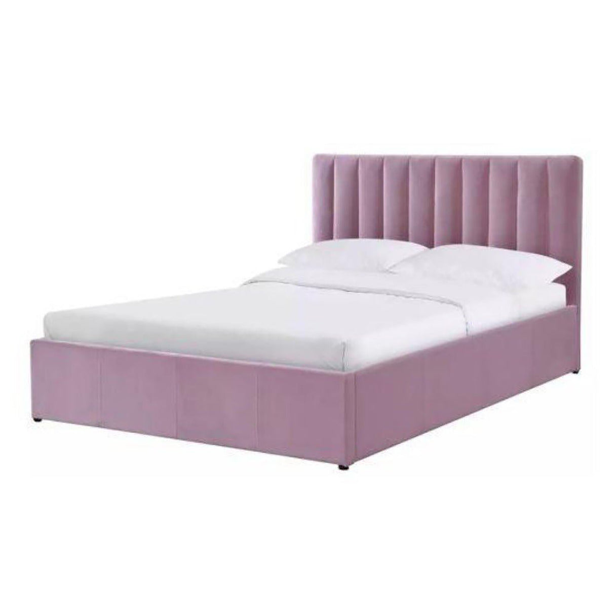 Logshire Upholstered Bed in Light Pink Colour With Box Storage