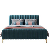 Trevinox King size Upholstered Bed in Teal Colour Without Box Storage