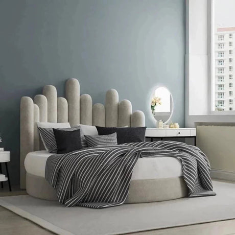 Dale Upholstered Bed in grey Colour With Box Storage