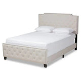 Woodcrest Upholstered Bed in beige Colour With Box Storage