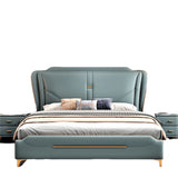 Astra Upholstered Bed in Greyish Blue Colour With Box Storage