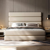 Cedarland Upholstered Bed in beige Colour With Box Storage