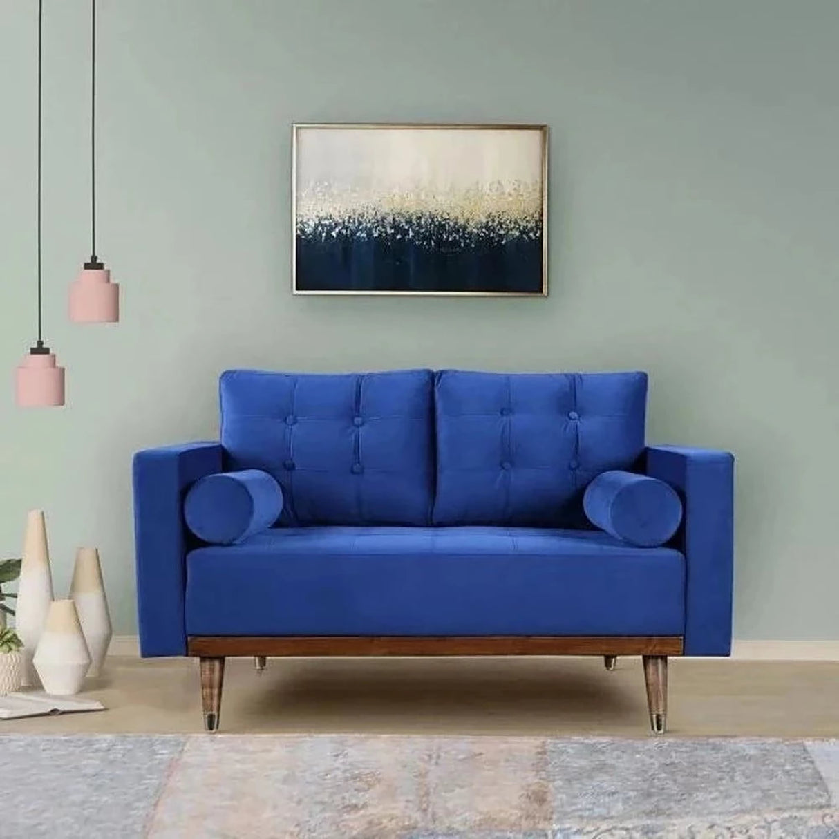 Kasur 3 Seater Sofa in blue colour