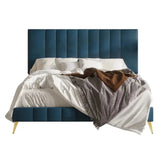 Arborwyn Upholstered Bed in blue Colour Without Box Storage