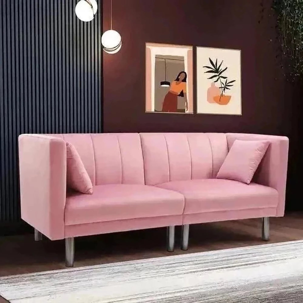 Sestik 3 Seater Sofa in pink colour