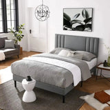 Seraphic Upholstered Bed in grey Colour Without Box Storage