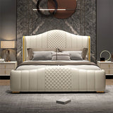 Enchantment King size Upholstered Bed in Beige Colour With Box Storage