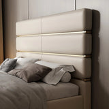 Cedarland Upholstered Bed in beige Colour With Box Storage