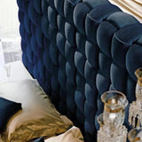 Somnium Upholstered Bed in blue Colour With Box Storage