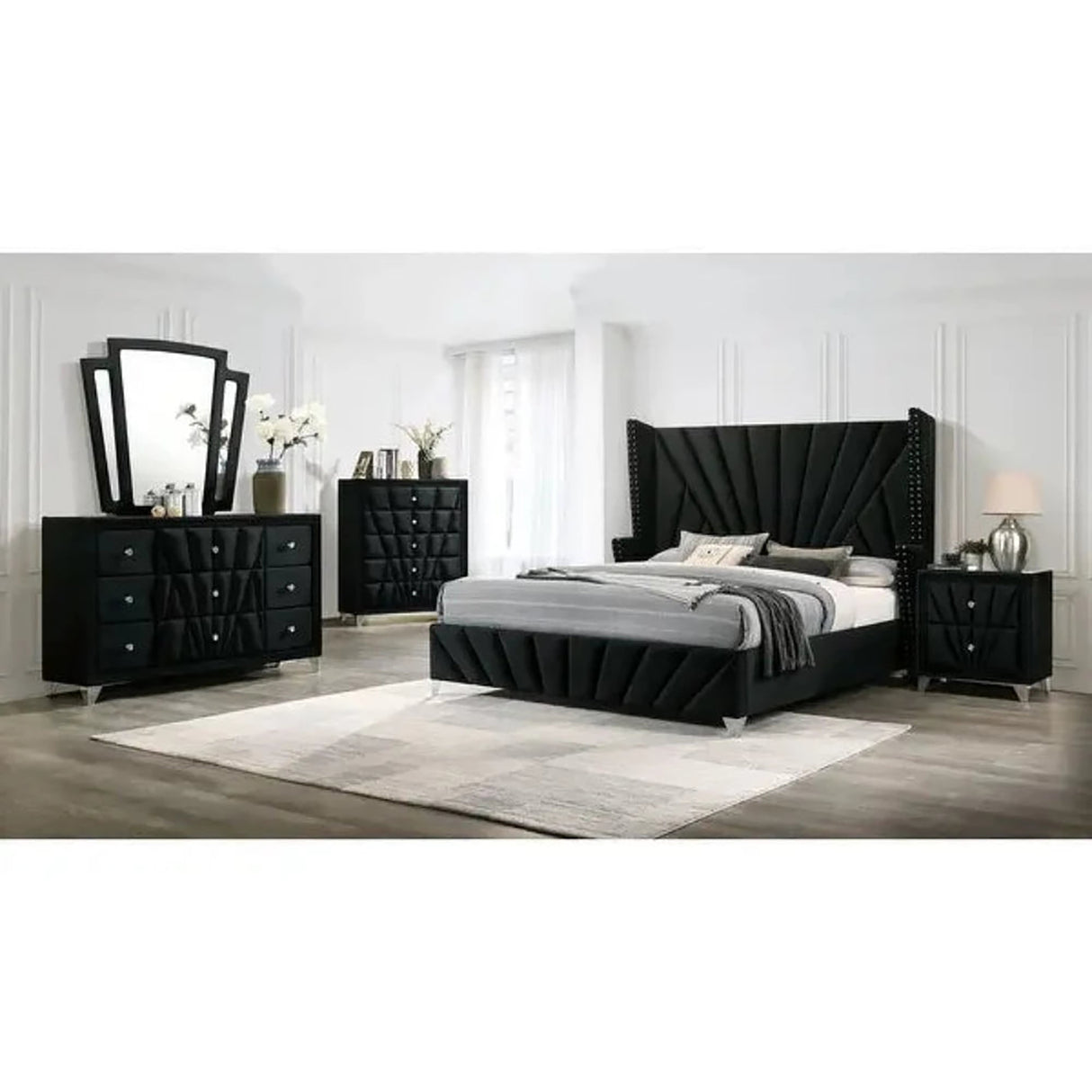 Oakhurst Upholstered Bed in grey Colour With Box Storage