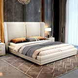 Grandiose King size Upholstered Bed in White Colour With Box Storage