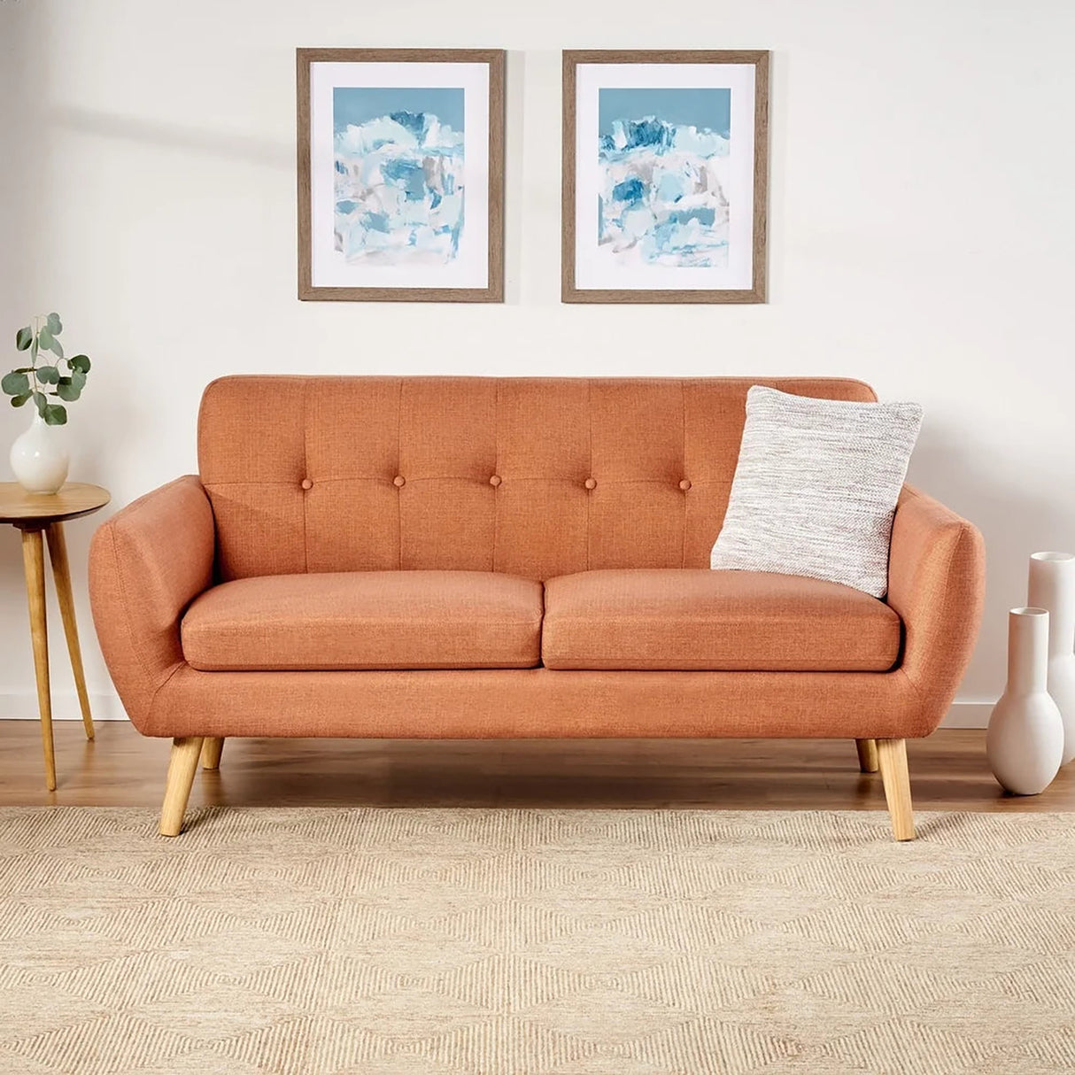 Silken 3 Seater Sofa in Orange colour