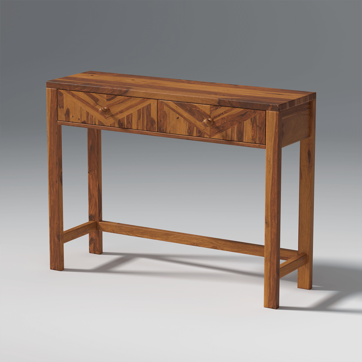 Alpha Sheesham Wood Console In Light Honey