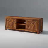 Alpha Sheesham Wood TV Unit In Light Honey