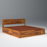 Arcadia Sheesham Wood Storage Hydraulic Bed In Light Honey