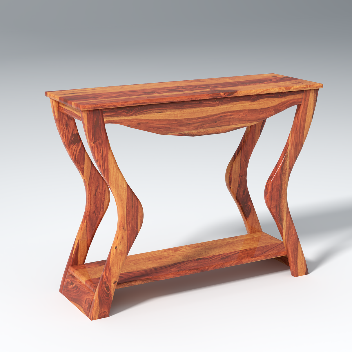 Dolce Sheesham Wood Console In Light Reddish Honey color