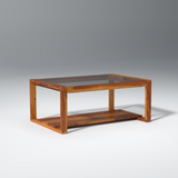 Cortado Curve Sheesham Wood Coffee Table In Light Honey Color