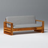 Geluk Sheesham Wood Sofa Set In Light Honey