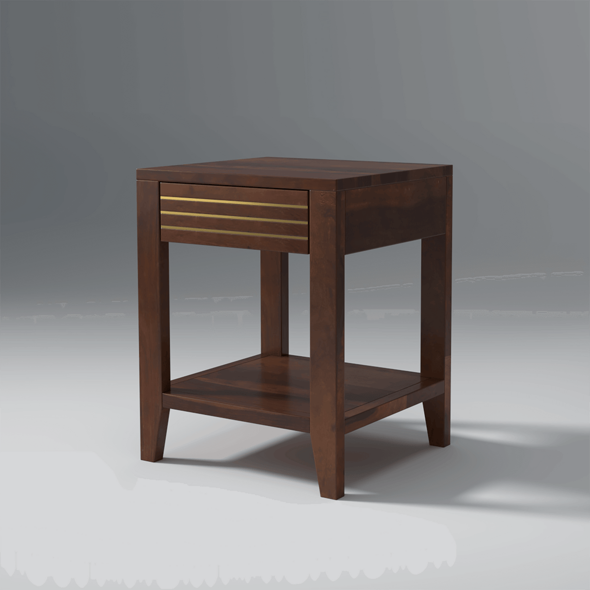 Garazzo Sheesham Wood Bedside Table In Light Rosewood