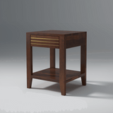 Garazzo Sheesham Wood Bedside Table In Light Rosewood