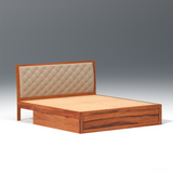 Eleganz Sheesham Wood Bed with Box Storage in Maharani Colour