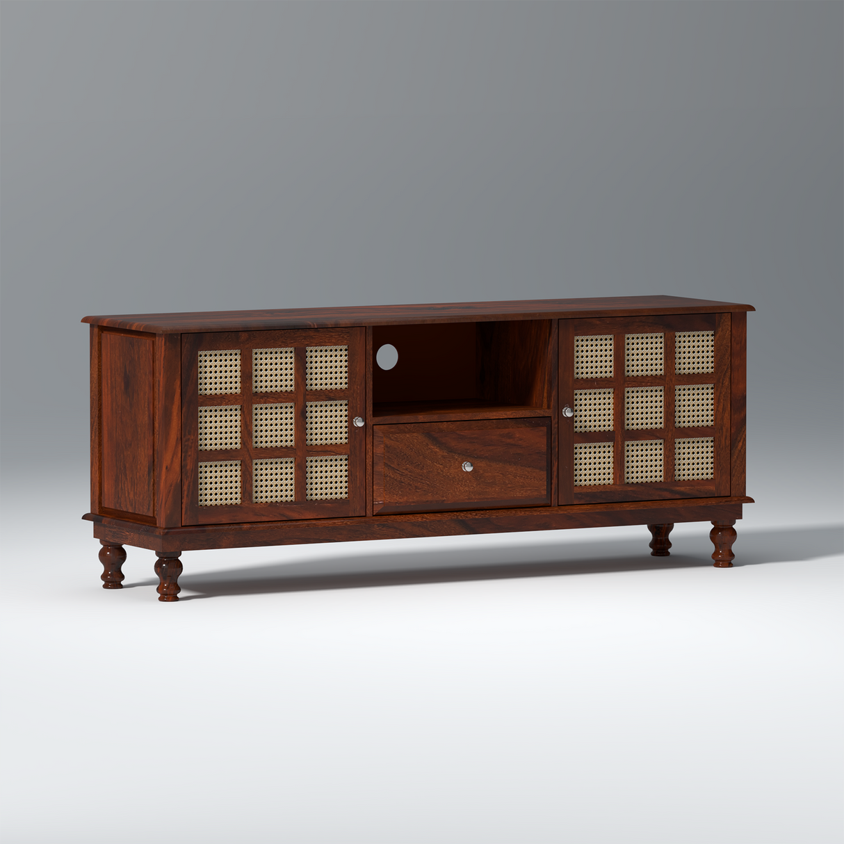 Solstice Sheesham Wood TV Unit in Dark Maharani Colour