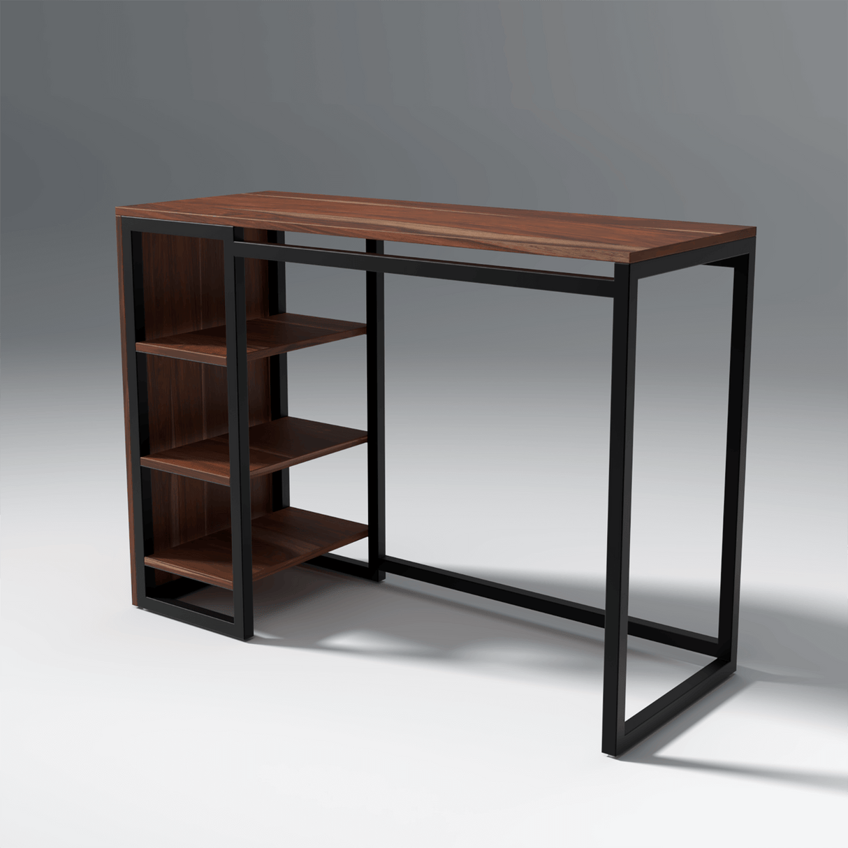 Nekot Iron And Sheesham Wood Study Table In Light Honey