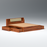 Serene Sheesham Wood bed with Box Storage in Maharani Colour