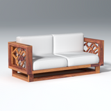 Cushy lounger Sheesham Wood Sofa In Reddish Walnut