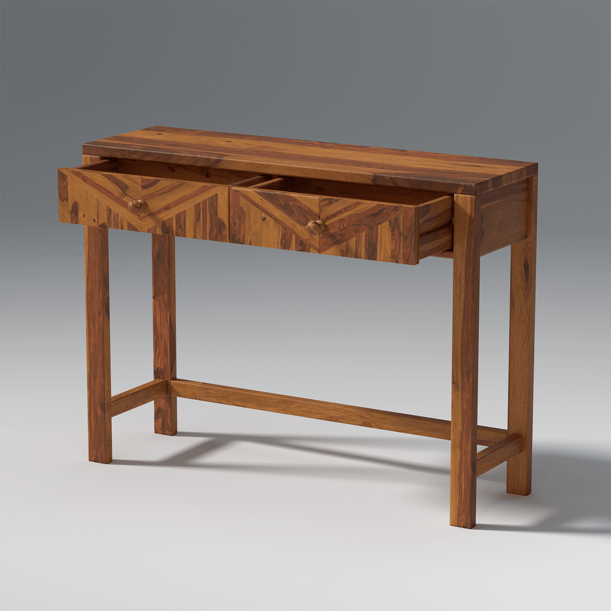 Alpha Sheesham Wood Console In Light Honey