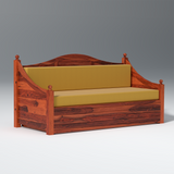 Noddings Nest Sheesham Wood Sofa Cum Bed In Reddish Rosewood