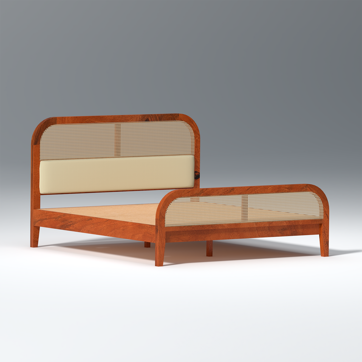 Sereno Mango wood Bed Without Box Storage in Maharani color Colour