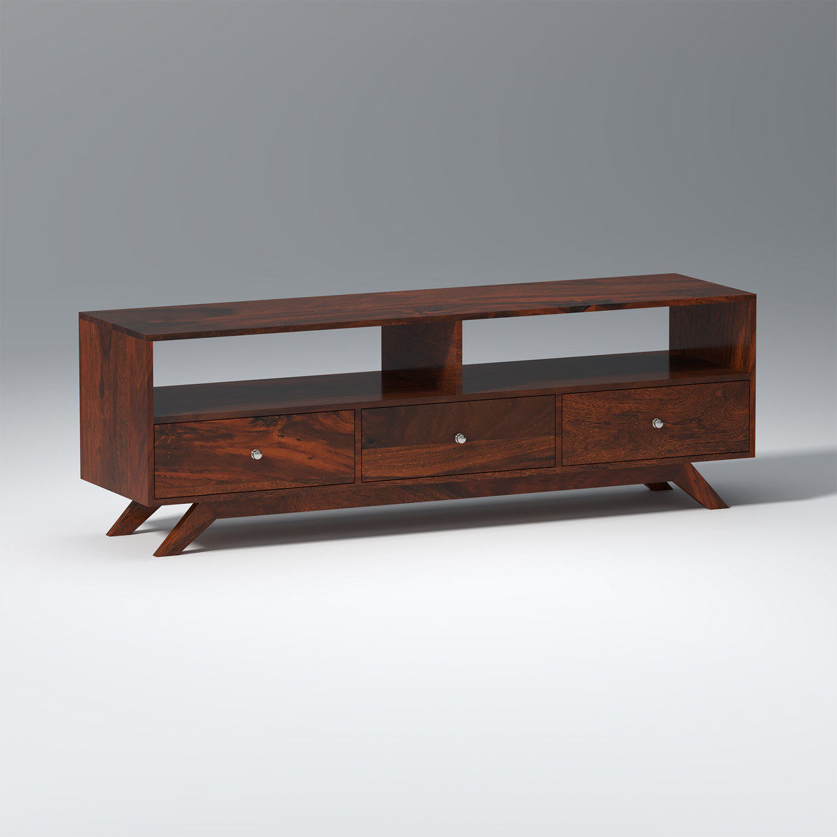 Cosmos Sheesham Wood TV Unit in Dark Maharani Colour