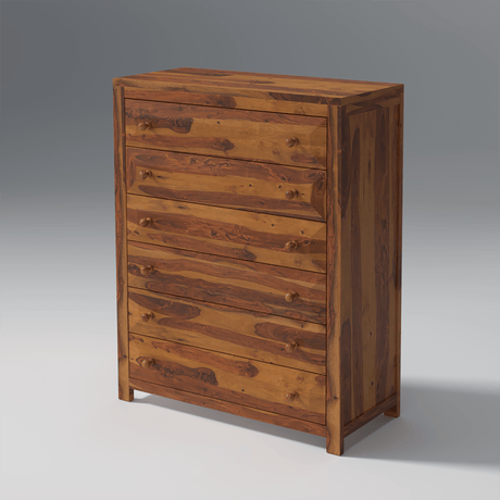 Arcadia Sheesham Wood Dresser In Light Honey 6 drawers