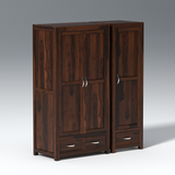 Aurora Three Door Sheesham Wood Wardrobe in Walnut Colour