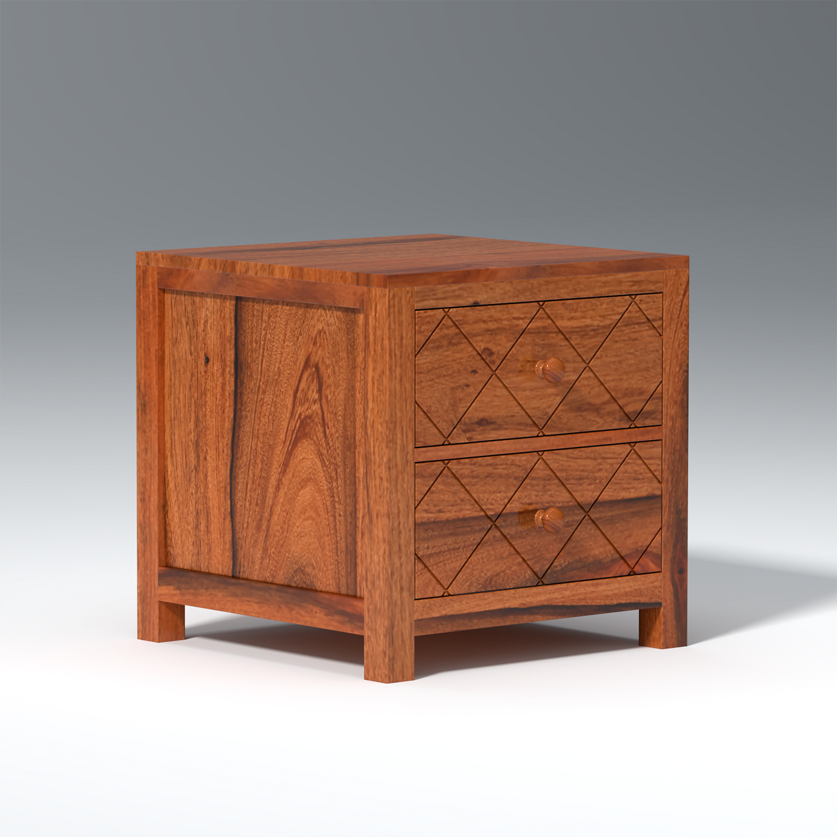 Lofted Sheesham Wood Bedside In Maharani color