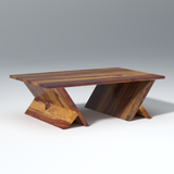 Plushify Sheesham Wood Coffee Table In Light Honey Color