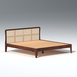 Zen Cane & Sheesham Wood Bed In Maharani Finish