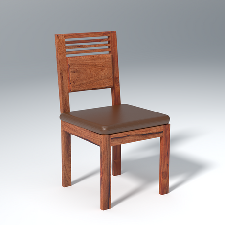 Velour Sheesham Wood dining chair In Reddish Walnut Color