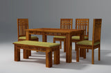 Axel Sheesham Wood Dining Table Set (6 seater) In Light Honey