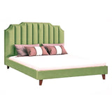 Ridge Upholstered Bed in green Colour Without Box Storage