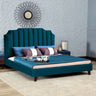 Ridge Upholstered Bed in green Colour Without Box Storage