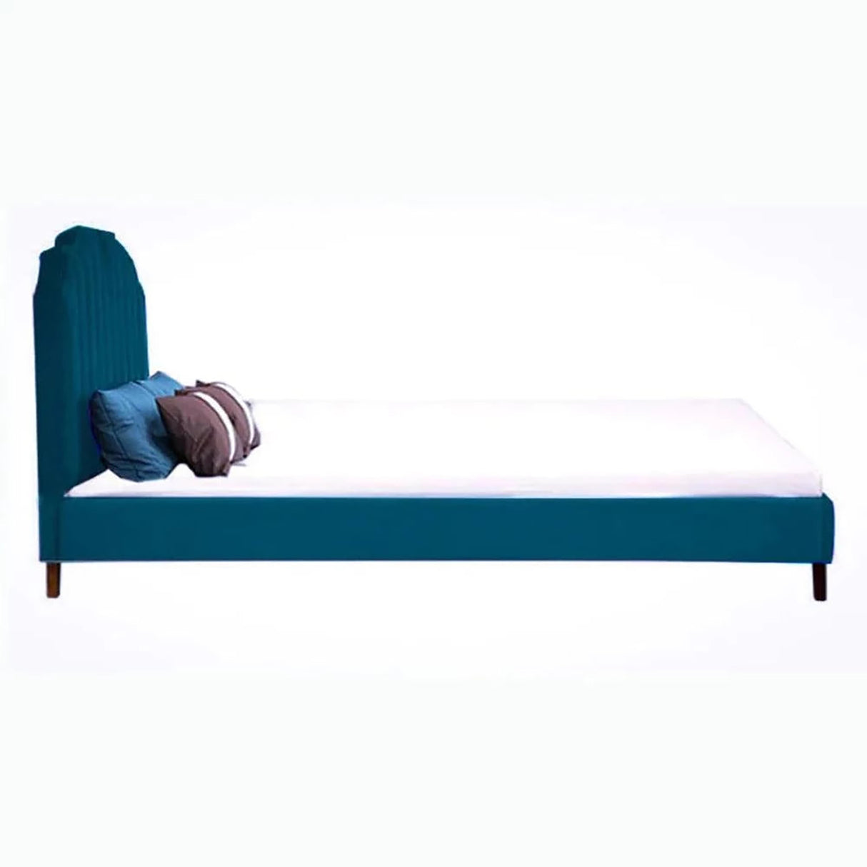 Ridge Upholstered Bed in green Colour Without Box Storage