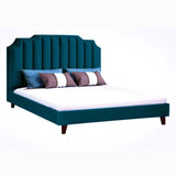 Ridge Upholstered Bed in green Colour Without Box Storage